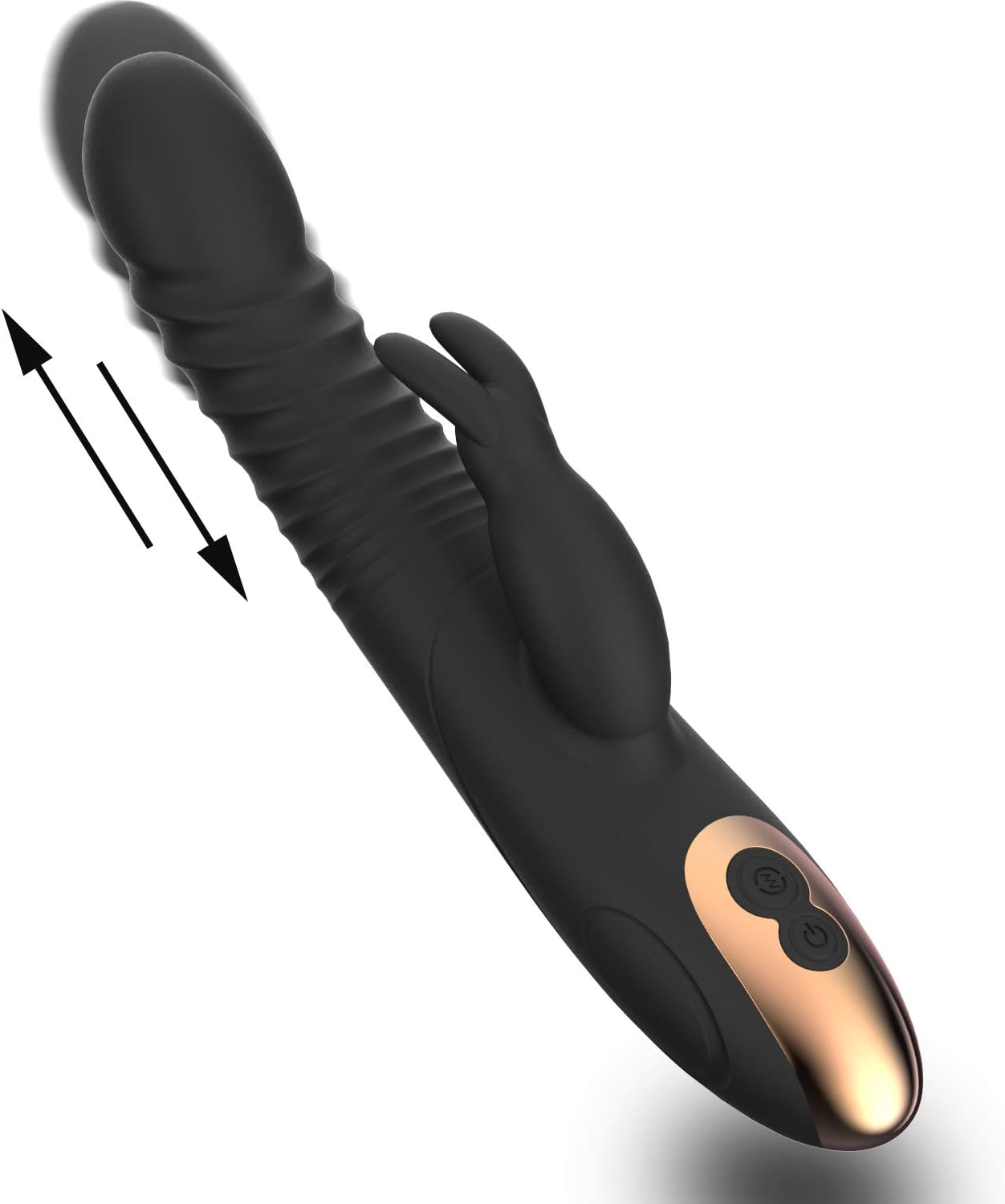 Thrusting Dildo Rabbit Vibrator Sex Toys for Women, G Spot Dildo Thrusting Vibrator Clitoral Nipple Stimulator with 8 Vibrating Modes, Realistic Anal Plug Toys Dildos Adult Sex Toy for Woman Pleasure