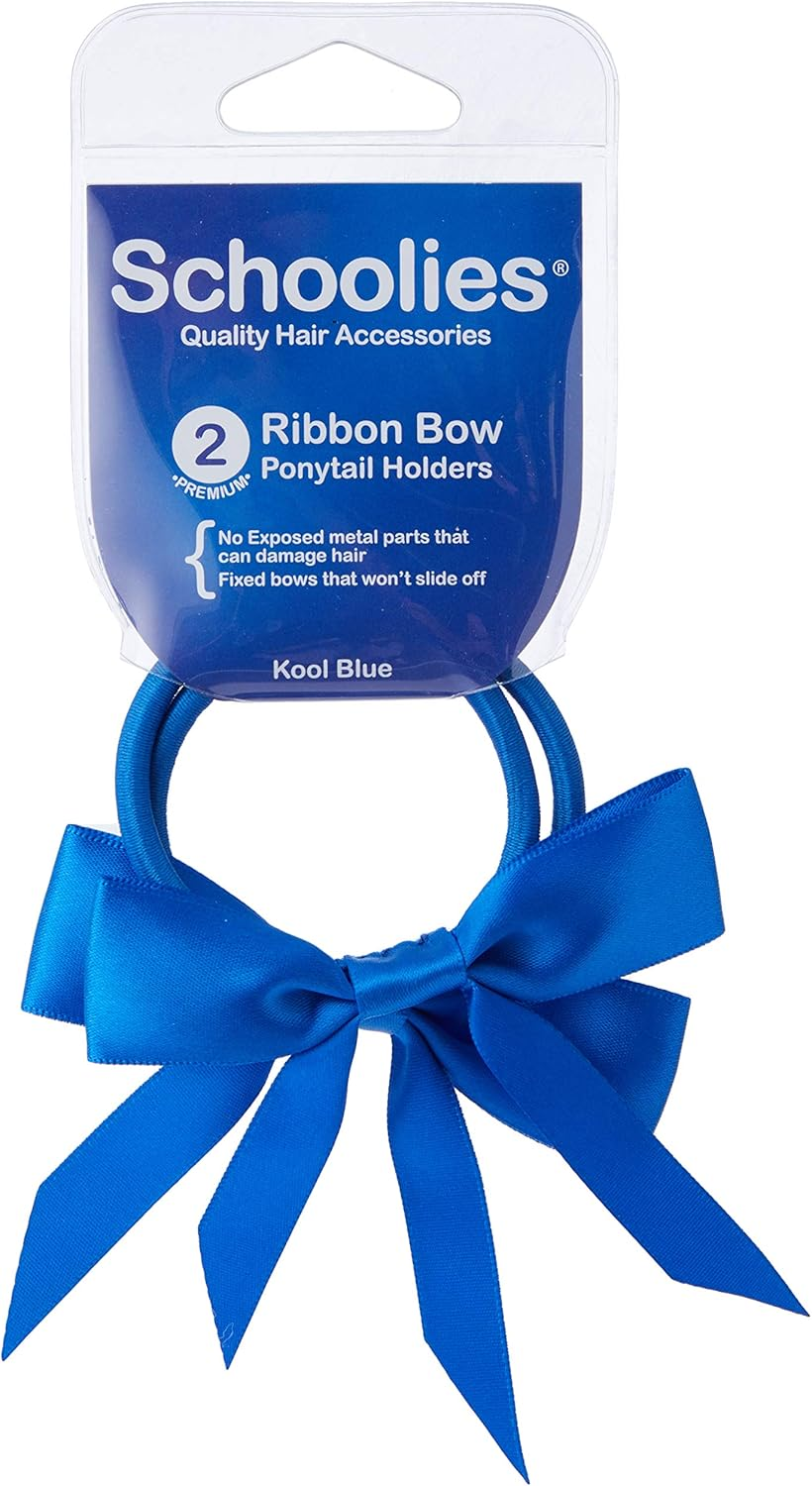 Schoolies Hair Accessories Ponytail Holder with Bow 2 Pieces, Angel White image number 2