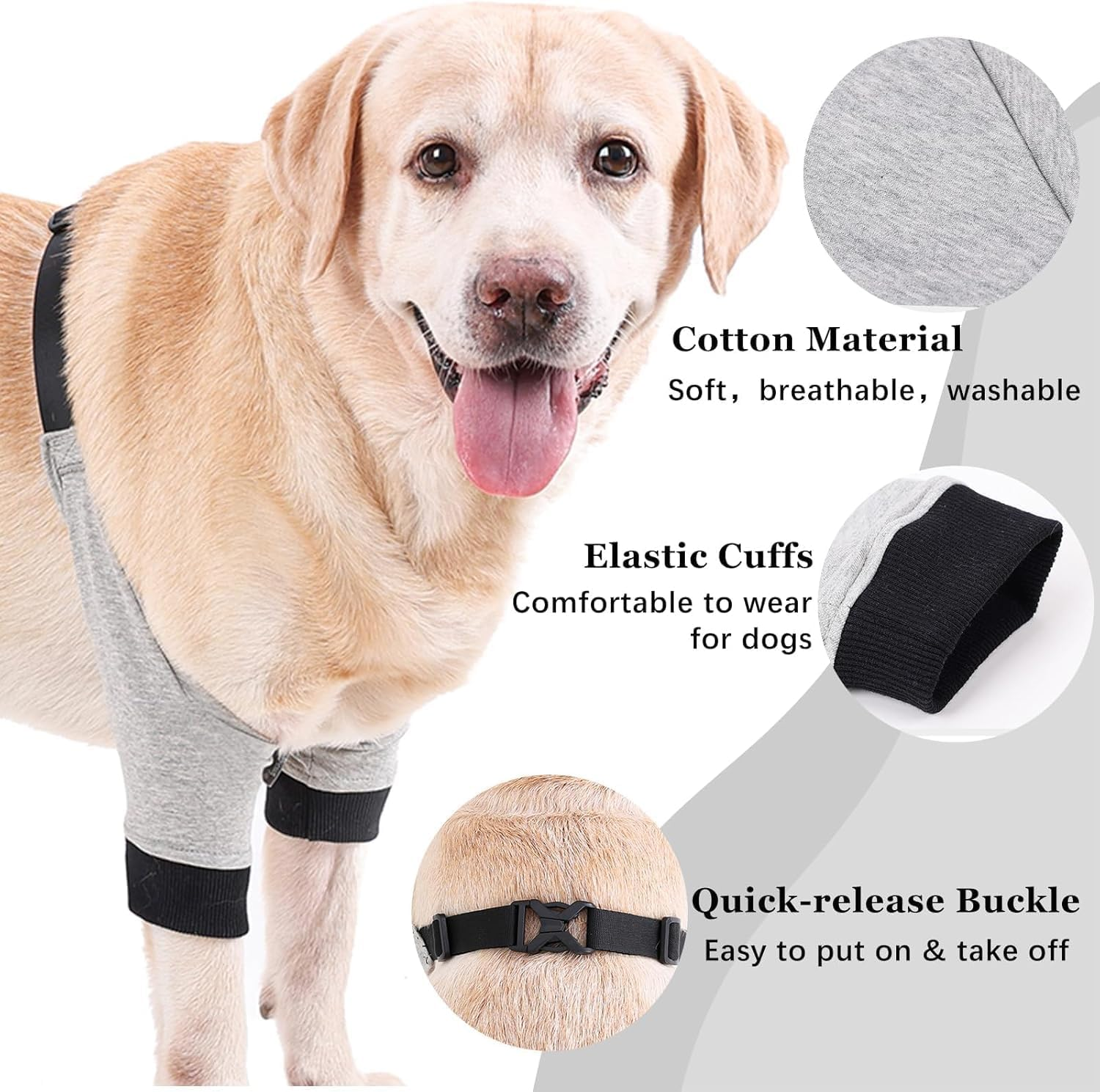 Generic Dog Elbow Protector, Small, Grey, 1 Pack - Elbow Sleeve for Dogs, Prevents Licking Wounds, Ideal for Recovery & Prevention image number 4