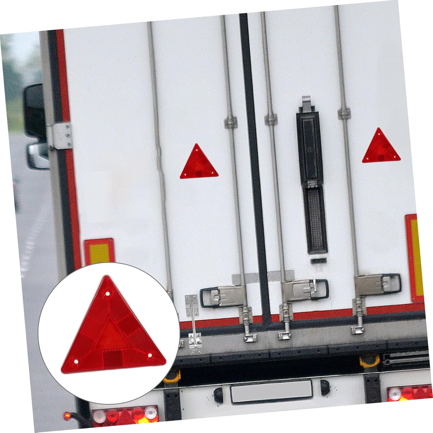 MAGICLULU 10PCS Red Reflective Warning Triangle for Trucks Small Portable Roadside Safety Sign Frames Easy Setup Emergency Alert for Night Driving and Adverse Weather Conditions image number 5