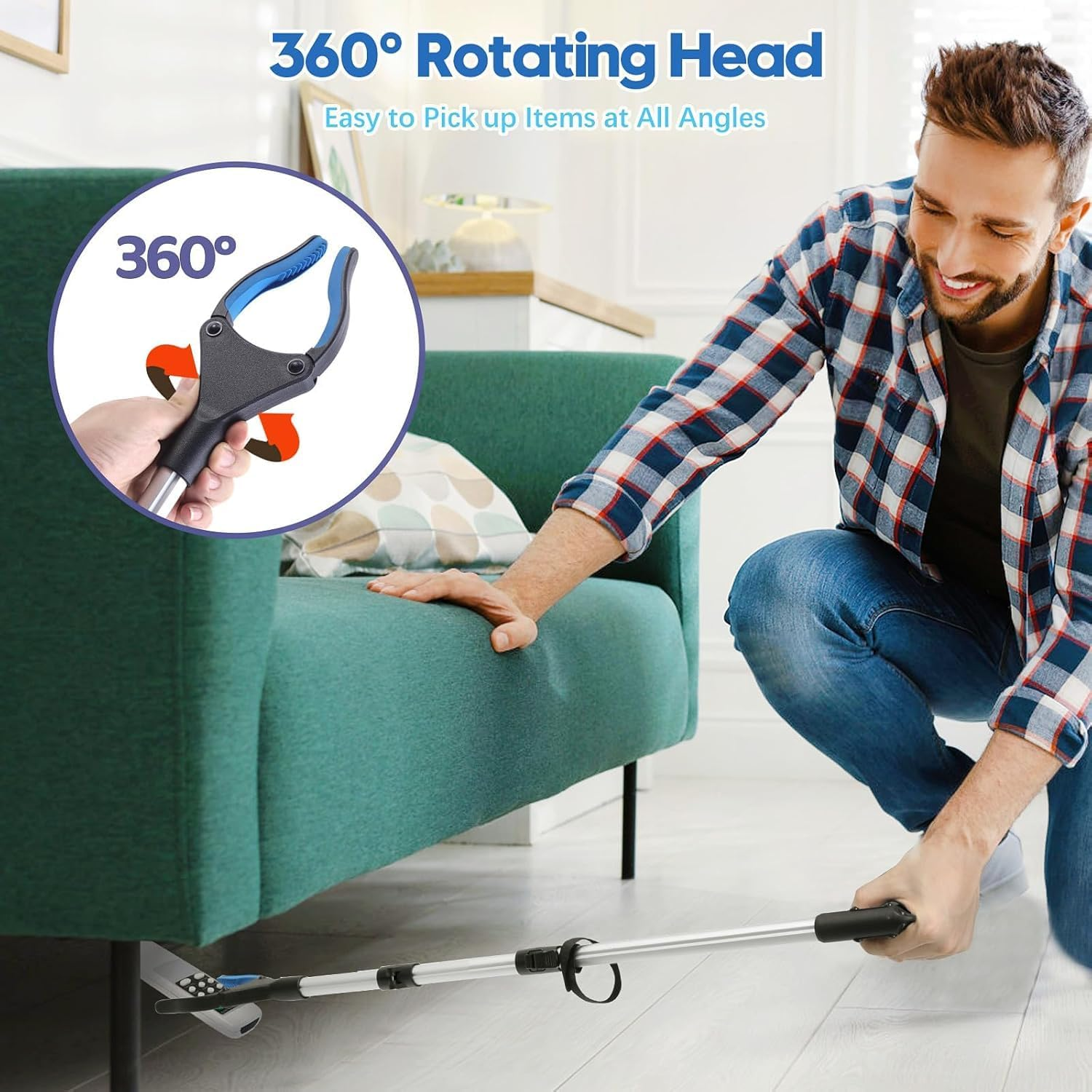 43 Inch Grabber Reacher Tool, Grabbers for Seniors Heavy Duty, Trash Picker Upper Grabber, Collapsible and Easy to Store, Wide Jaw, Grips Items Easily and Securely image number 3