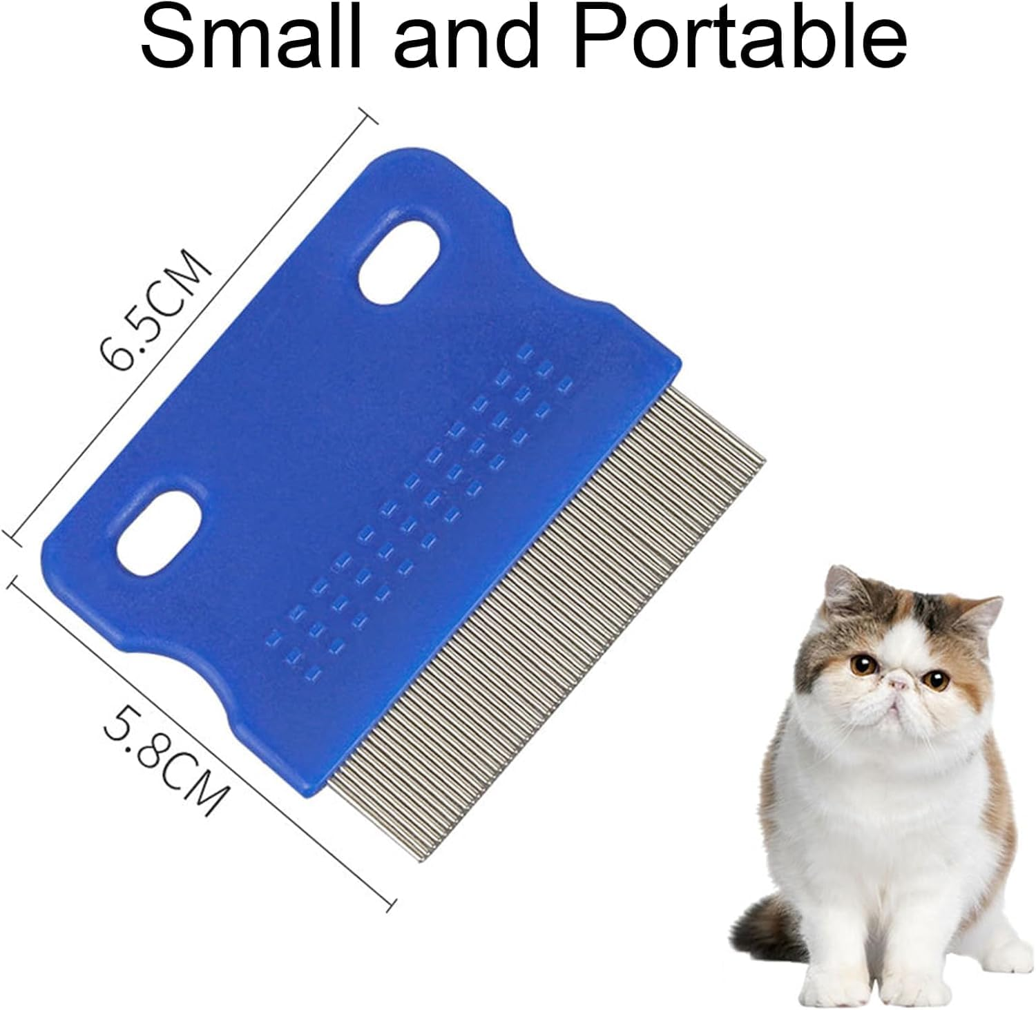 Cat Dog Flea Comb, Pet Comb Stainless Steel Lice Comb, Pet Dogs Cats Care Tool, Pet Tear Stain Remover Combs, Pet Care Comb (Blue, One Size) image number 5