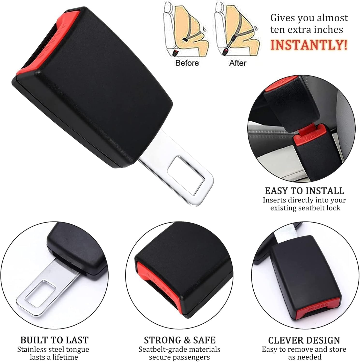 2Pc Car Seat Belt Pads (10.7CM) - 10.7Cm image number 2