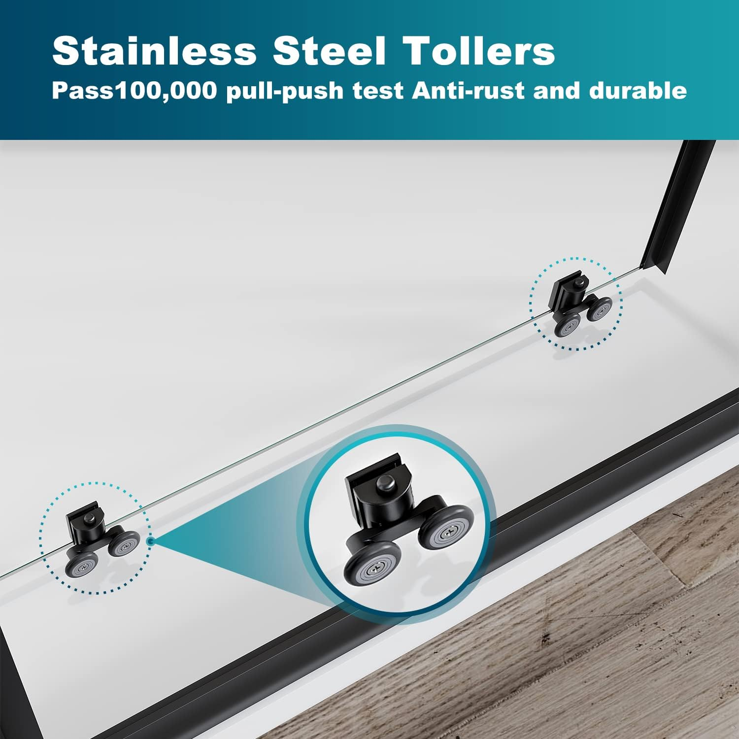 ELEGANT Corner Sliding Shower Door, Shower Screen with Panel, Silver Framed Shower Enclosure with 5Mm Tempered Safety Clear Glass, 760X760&times;1900Mm image number 3