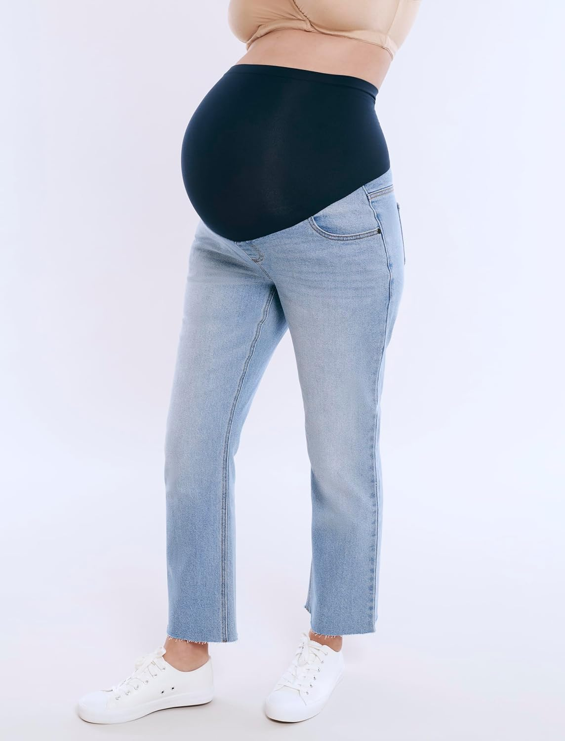 Motherhood Maternity Women'S Secret Fit over the Belly Slim Straight Leg Pregnancy Jeans image number 6