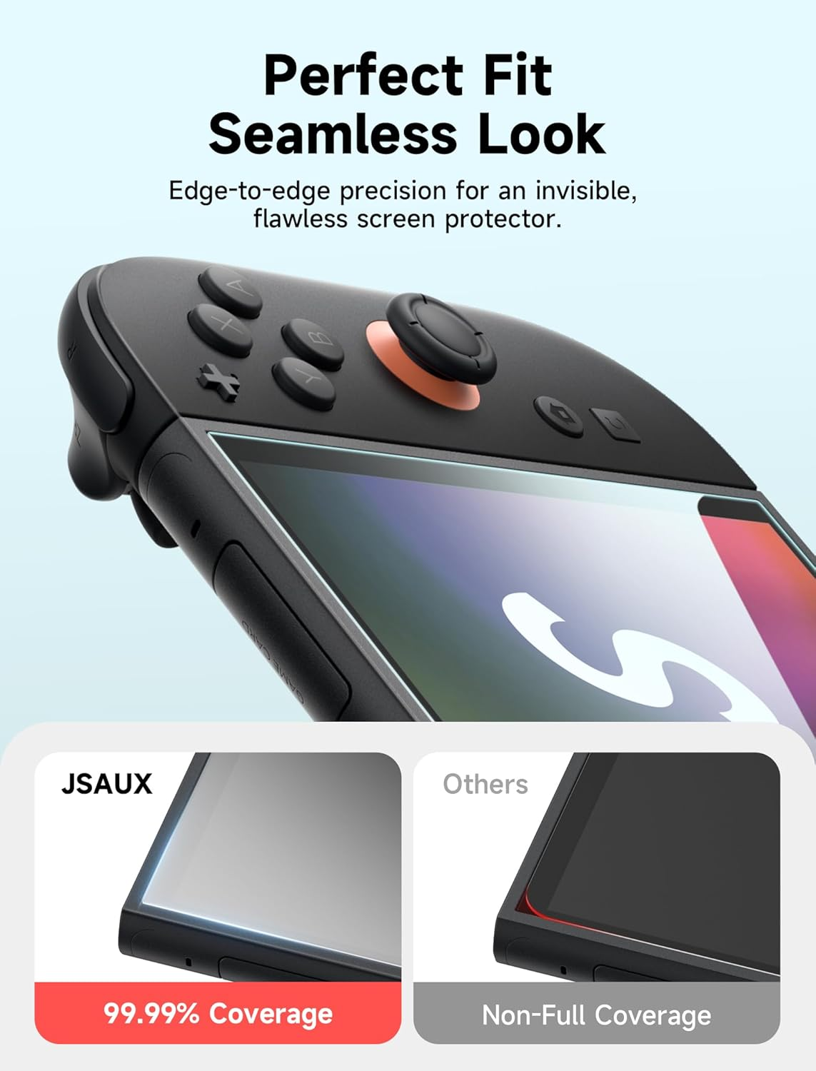 JSAUX Screen Protector for Nintendo Switch 2 (2025), [3-Pack] Ultra HD Glass Protector 9H Hardness Easy to Install with Guiding Frame Scratch Resistant Tempered Glass image number 4