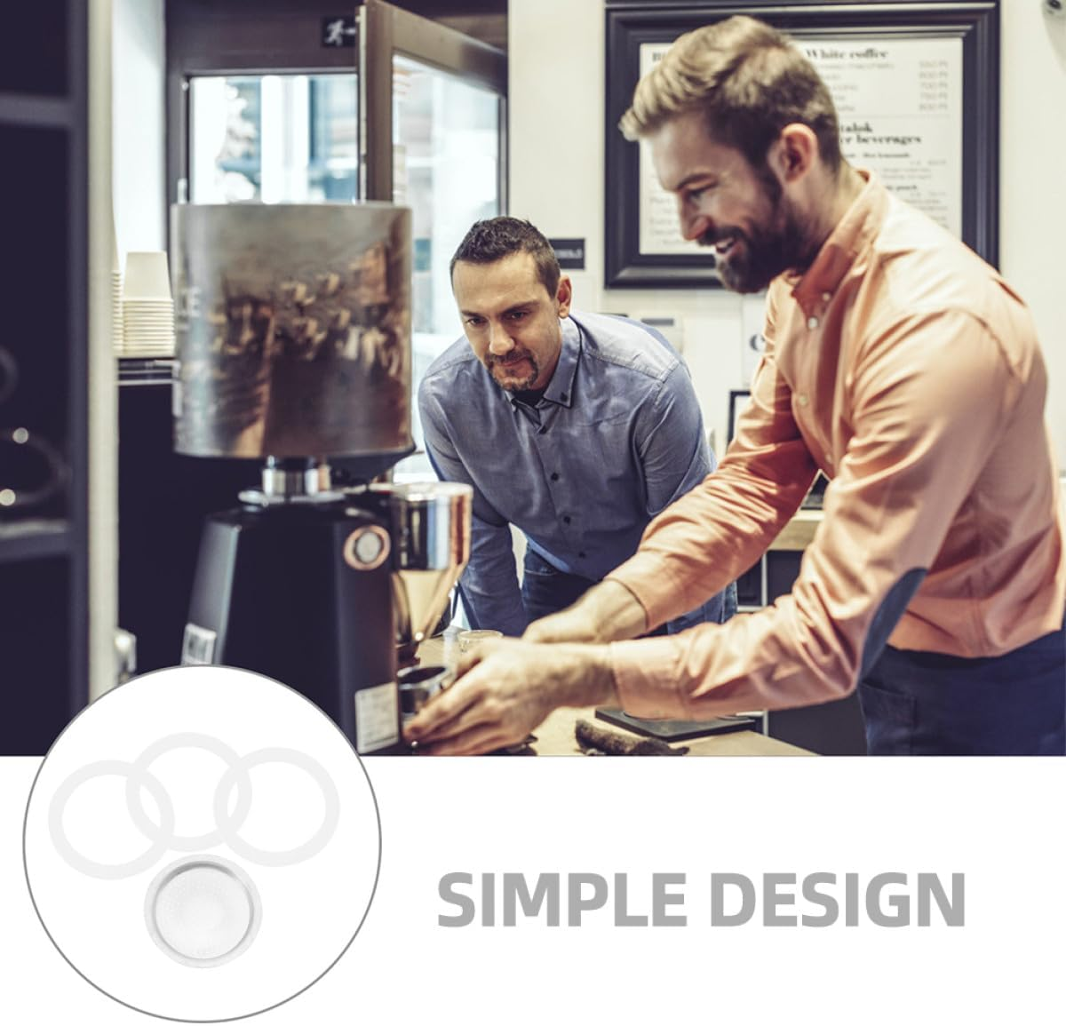 NOLITOY Coffee Pot Replacement Parts Set &ndash; 3 Silicone Gaskets with Aluminum Alloy Filter for 150Ml Espresso Maker &ndash; Silicone Sealing Rings for Coffee Pot Accessories image number 2