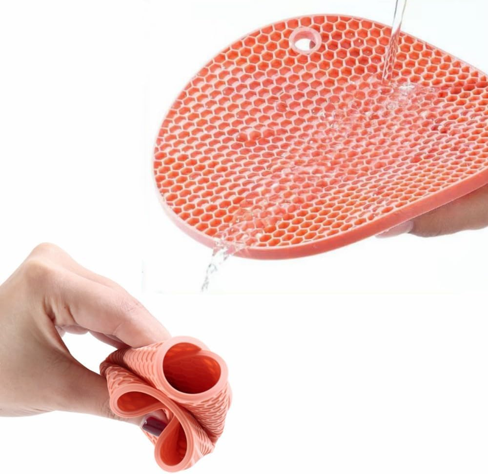 Trivets for Hot Dishes, 4 Pack Hot Pads for Kitchen, Silicone Trivets for Hot Pots and Pans, Multi-Purpose Silicone Pot Holder, Heat Resistant Mat Potholders Round image number 6