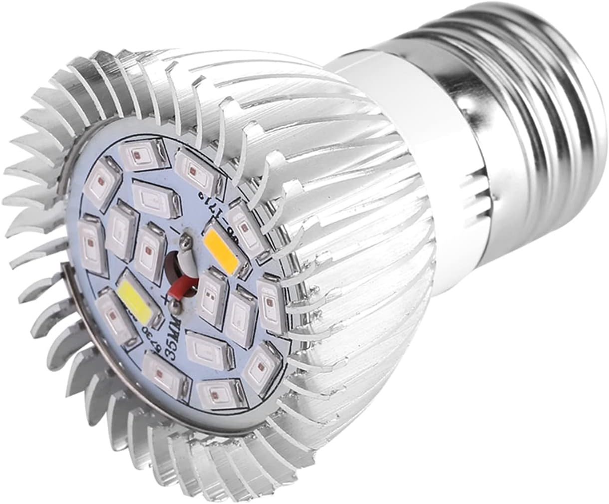 Haofy LED Grow Light Bulb, Full Spectrum Plant Light for Indoor Plants, Promotes Photosynthesis, 18 Leds, Energy-Saving, Long Service Life, Made of Aluminum, Hanging Wire Included, (E14)