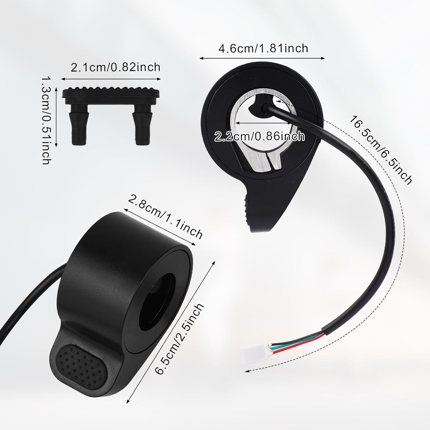 Electric Scooter Thumb Throttle Replacement, Easily Install & Design E-Scooter Accessories Parts with Button Compatible with Gotrax GXL V2 image number 4