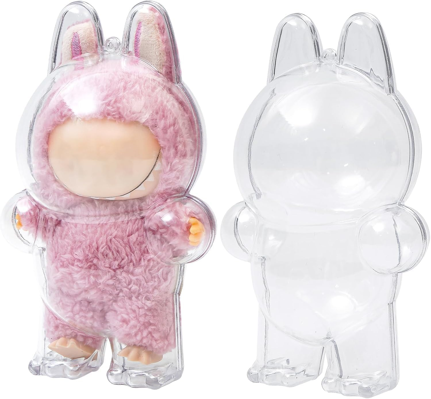 Protective Case for La Bubu, High Clear Case Cover for La Bubu, Acrylic Display Box with Keychains (Doll Not Include,Standing)