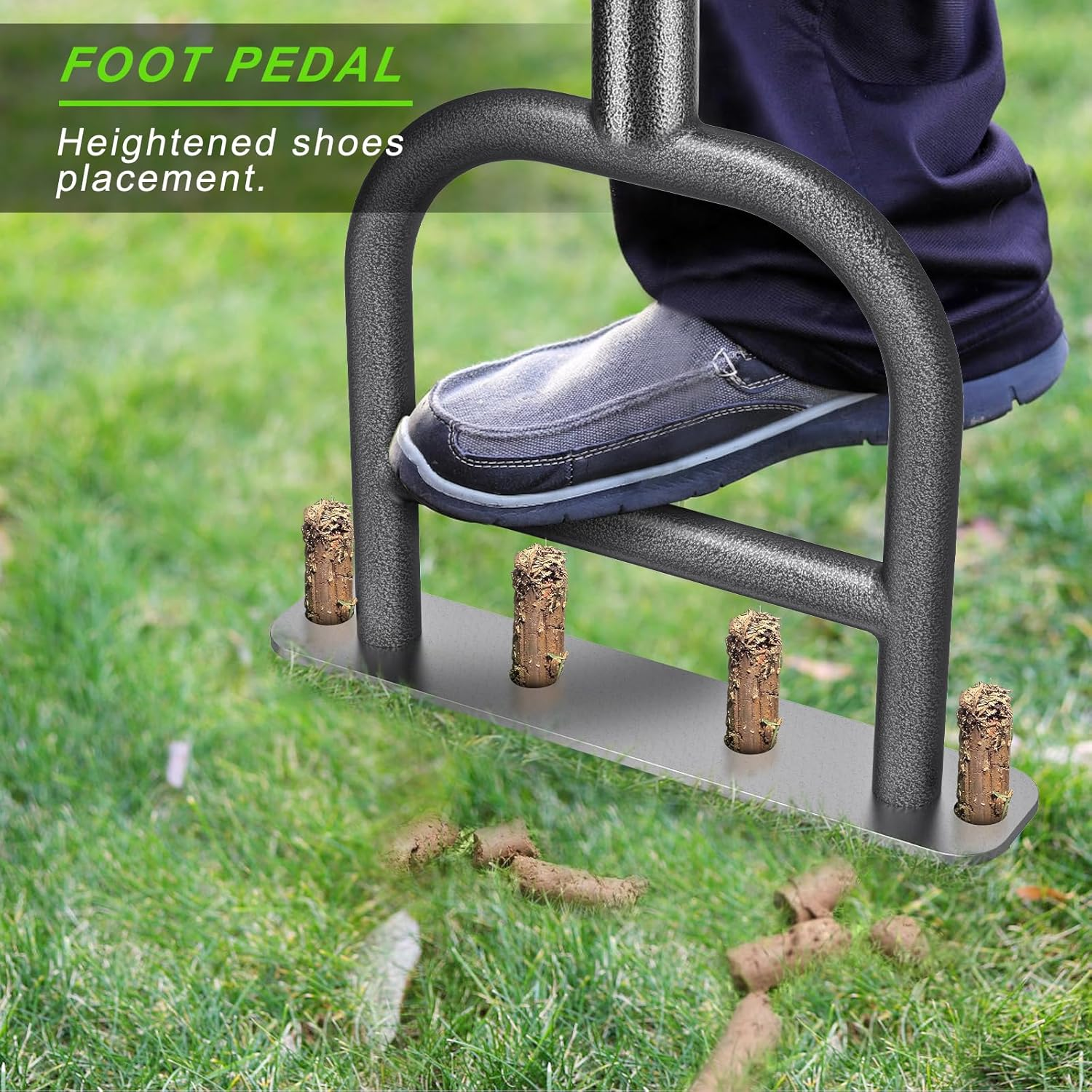 Dolibest Lawn Coring Aerator, Manual Lawn Aerator, 4 Stainless Stee Corer Plug Aerator with Soft Rubber Grip, Pre-Assembled Manual Grass Aerating Tool & Cleaning Hand Tool for Improving Lawn Health image number 5