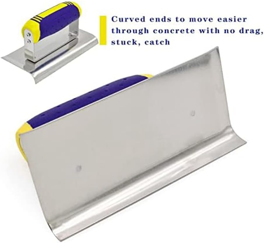 Concrete Hand Edger and Groover Tools Set Silver & Blue Tiling Tool Construction Tools Plaster Stucco Cement Finishing Kit image number 4