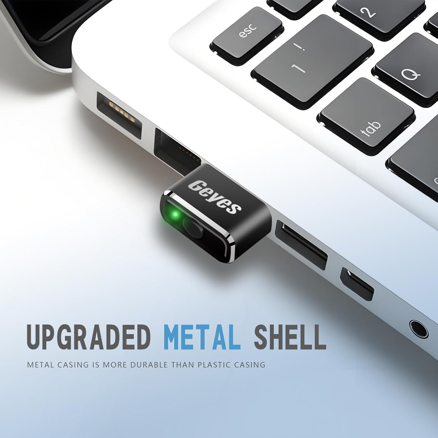 Geyes USB Mouse Jiggler, Undetectable Mouse Mover Device Has Two Swing Modes Jiggle and Multi-Track,Keeps for Computer/Laptop Awake, Driver-Free, Plug-Play，With Switch (Metal Black) image number 5