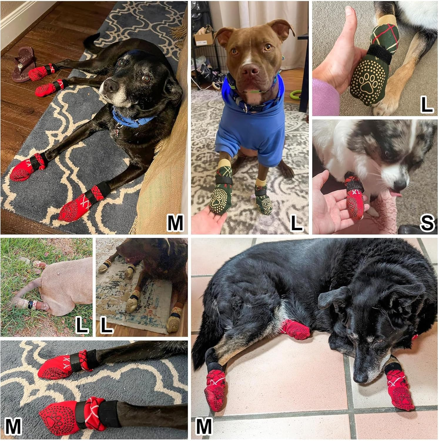 Dog Paw Protectors - anti Slip, Non Slip Socks for Hardwood Floors, Prevent Licking & Scratching - Size S image number 4