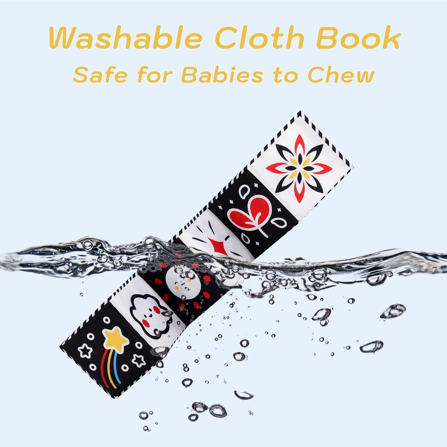 High Contrast Baby Toys, High Contrast Bedside Cloth Book for Newborns 0-6 Months, Visual and Cognitive Developmental Sensory Toy, Durable and Versatile 81.5Cm Stand up Design image number 2