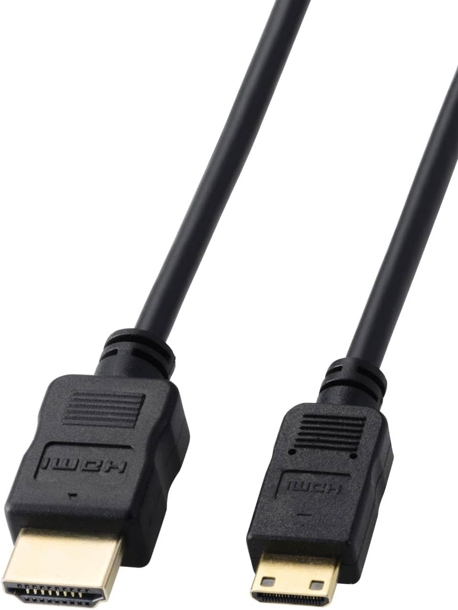 Elecom ECDH-HD14EMS20B Mini HDMI to HDMI Converter Cable, 6.6 Ft (2 M), Slim Cable, 4K/30Hz, HEC/ARC Compatible, Two-Way Communication [Enables Rich Color Expression] (Mini HDMI Type C Male to HDMI image number 6