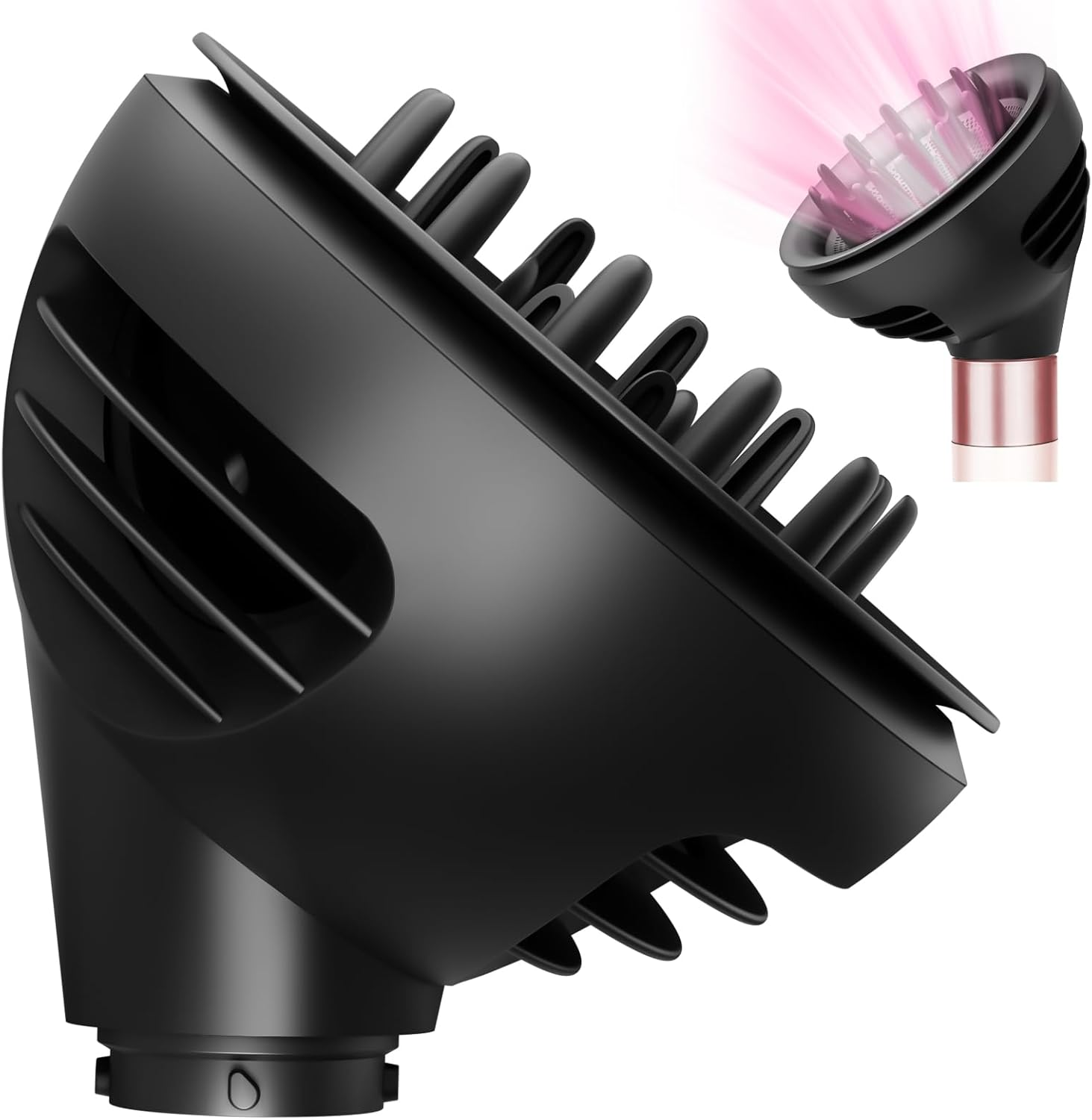 PUREGUST Wave and Curl Diffuser for Dyson Airwrap Black, Two Airflow Dome or Diffuse Modes for Airwrap HS01 HS05, Hair Diffuser Attachment to Enhance Curl Definition and Control Wavy Hairstyles