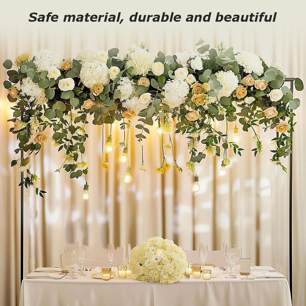Wedding Arch Stand with Durable Material, Portable Rod Stand, Square Desktop Arch Bracket, Metal Balloon Flower Arch Stand, Decor Arch Holder for Wedding Birthday Party (Black, 2.42M) ﻿ image number 3
