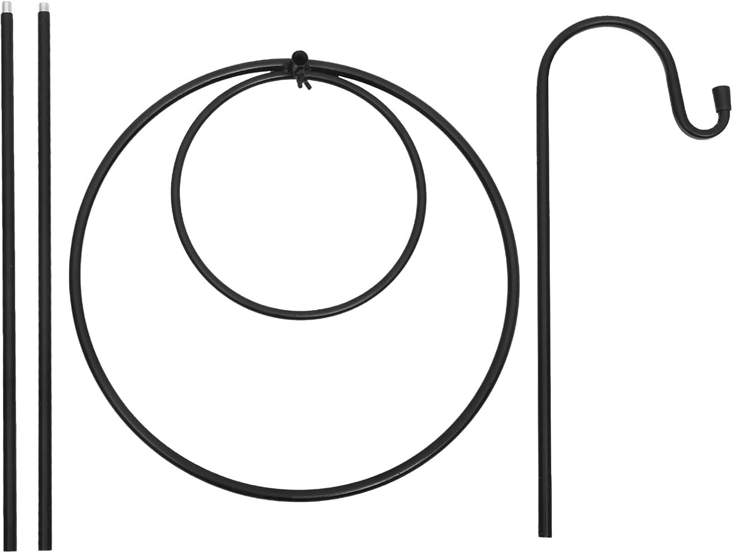 Yardwe Ground Hanging Shepherd Hook Detachable Outdoor Garden Stake for Lanterns Flower Beds Decor Resistant Iron Stylish Finish for Weddings Patios image number 4