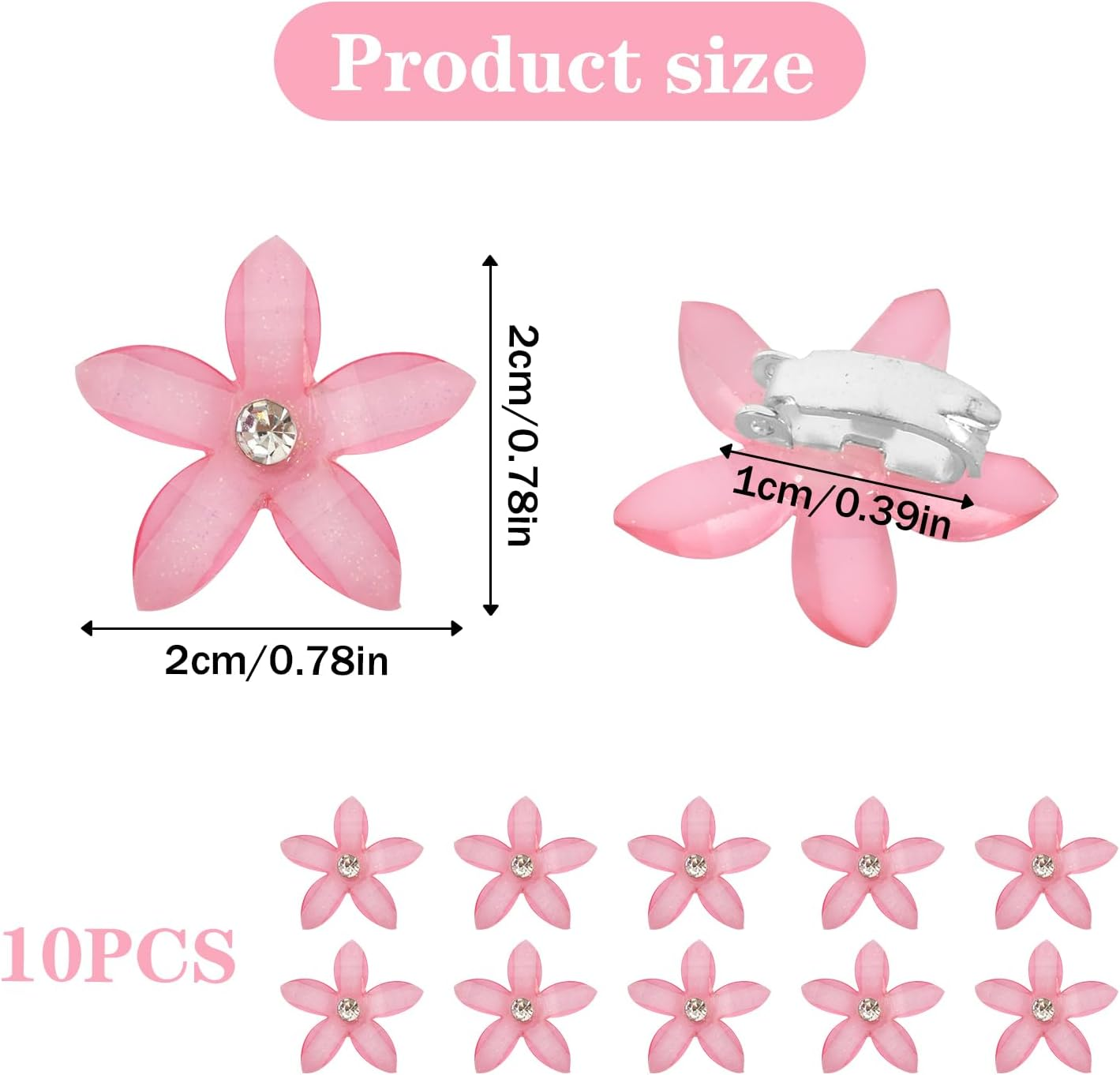 10 Pcs Mini Flower Hair Claw Clips, Flower Hairpins,Non-Slip Mini Hair Clips,Mini Hair Claws Pins, Kids Gift,Hair Accessories for Women Bridal for Girls Wedding Hair Accessories Decorative image number 3