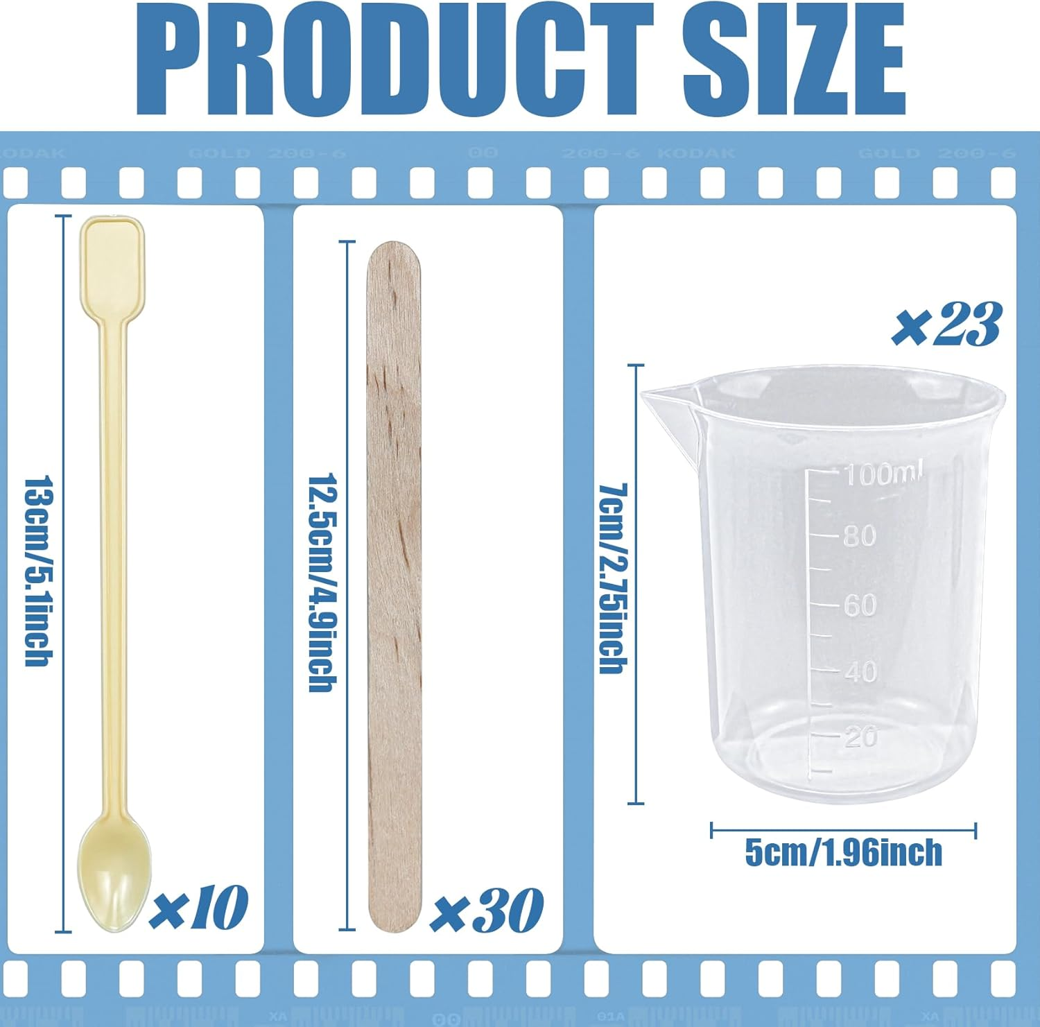 23 Pcs Measuring Cups, 100Ml Epoxy Mixing Cups, Plastic Measuring Cup with 30 Pcs Paint Stir Sticks, Liquid Measuring Cups, Graduated Panting Mixing Cups for Mixing Painting, Pigments, Stain, Resin image number 1