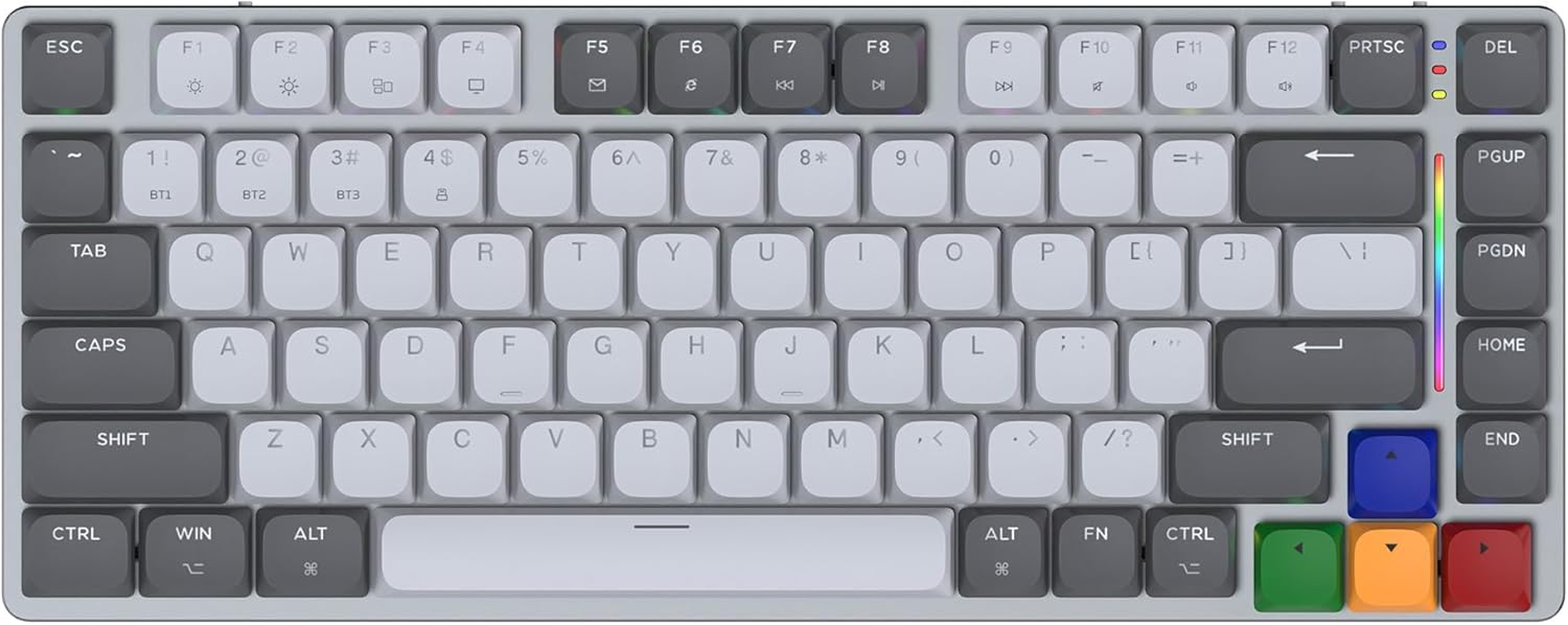 Fantech MK915 75% Wireless Mechanical Keyboard, Aluminum Frame Ultra-Thin Tri-Mode Connection Low Profile Ergonomic Keyboard PBT Double Shot Keycaps for Windows/Mac (Super Maxfit AIR83) (Brown Switch) image number 4