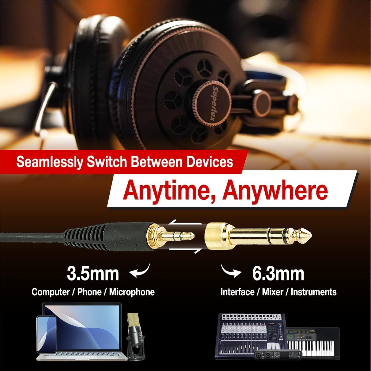 Superlux Semi-Open Type Professional Monitor Headphones HD681B image number 3