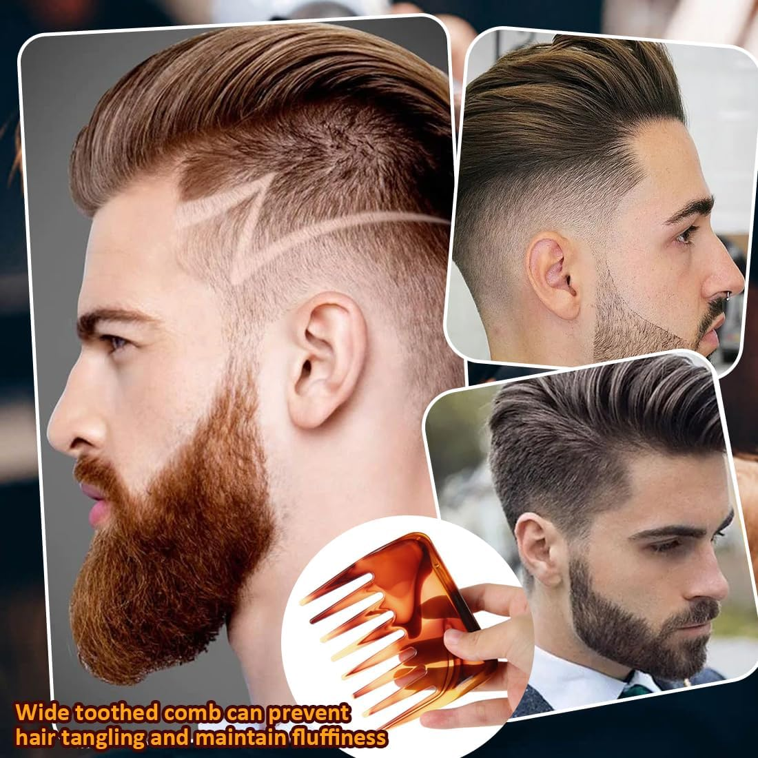 Pack of 2 Wide Comb Antistatic Retro Wide Tooth Hair Comb for Various Types of Hair Hair Comb image number 5