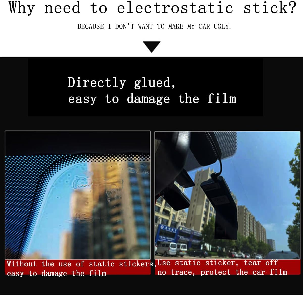 12Pcs Electrostatic Windshield Dashcam Stickers,Electrostatic Stickers for Dash Cam,Car Membrane, ETC Equipment