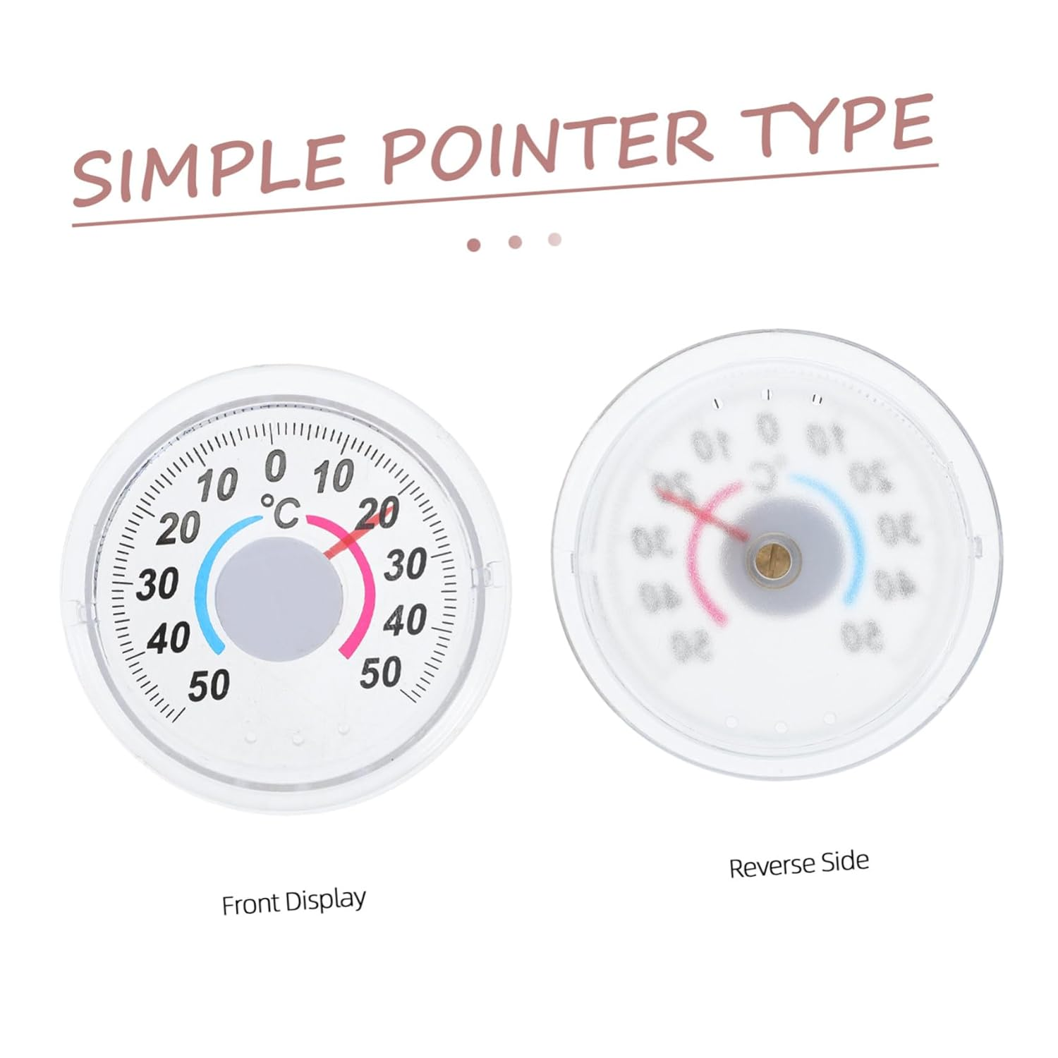 4Pcs round Plastic Temperature Gauge Easy Installation Analog Thermometer for Indoor Outdoor Window Door Use Lightweight Portable Temperature image number 5