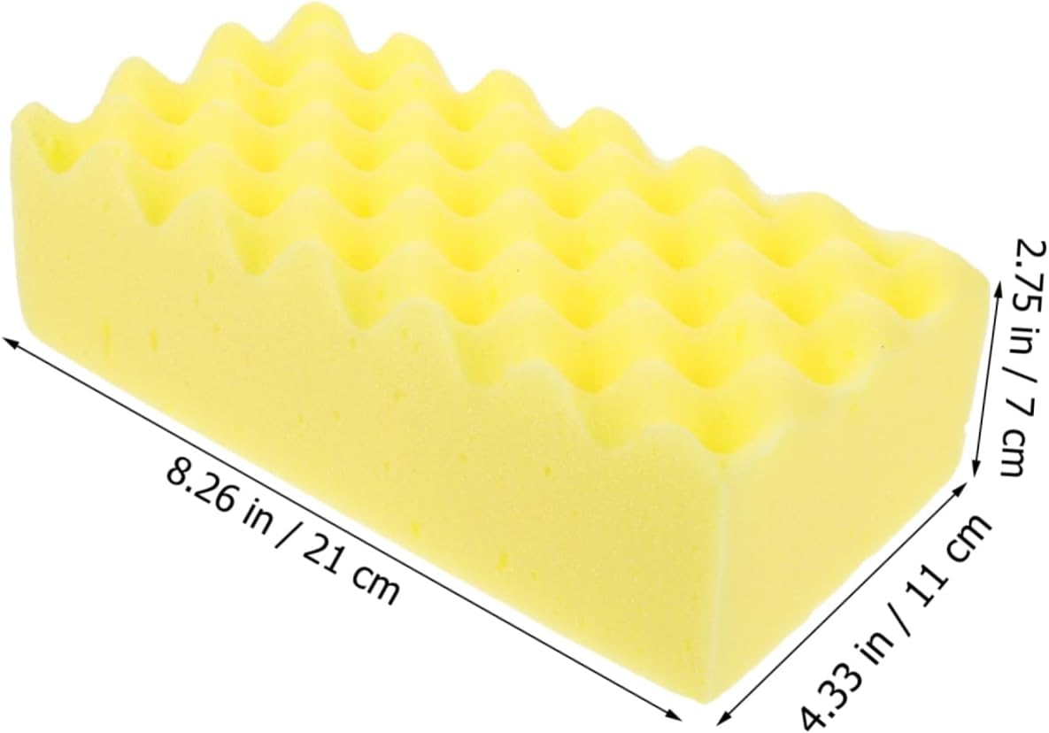 Cabilock Car Cleaning Sponge Scrubber Block, Yellow Honeycomb Wave Pattern, Multipurpose Car Wash Sponge for Exterior Care and Detailing, Sturdy Automotive Cleaning Tool for Scratch-Free Polishing image number 6