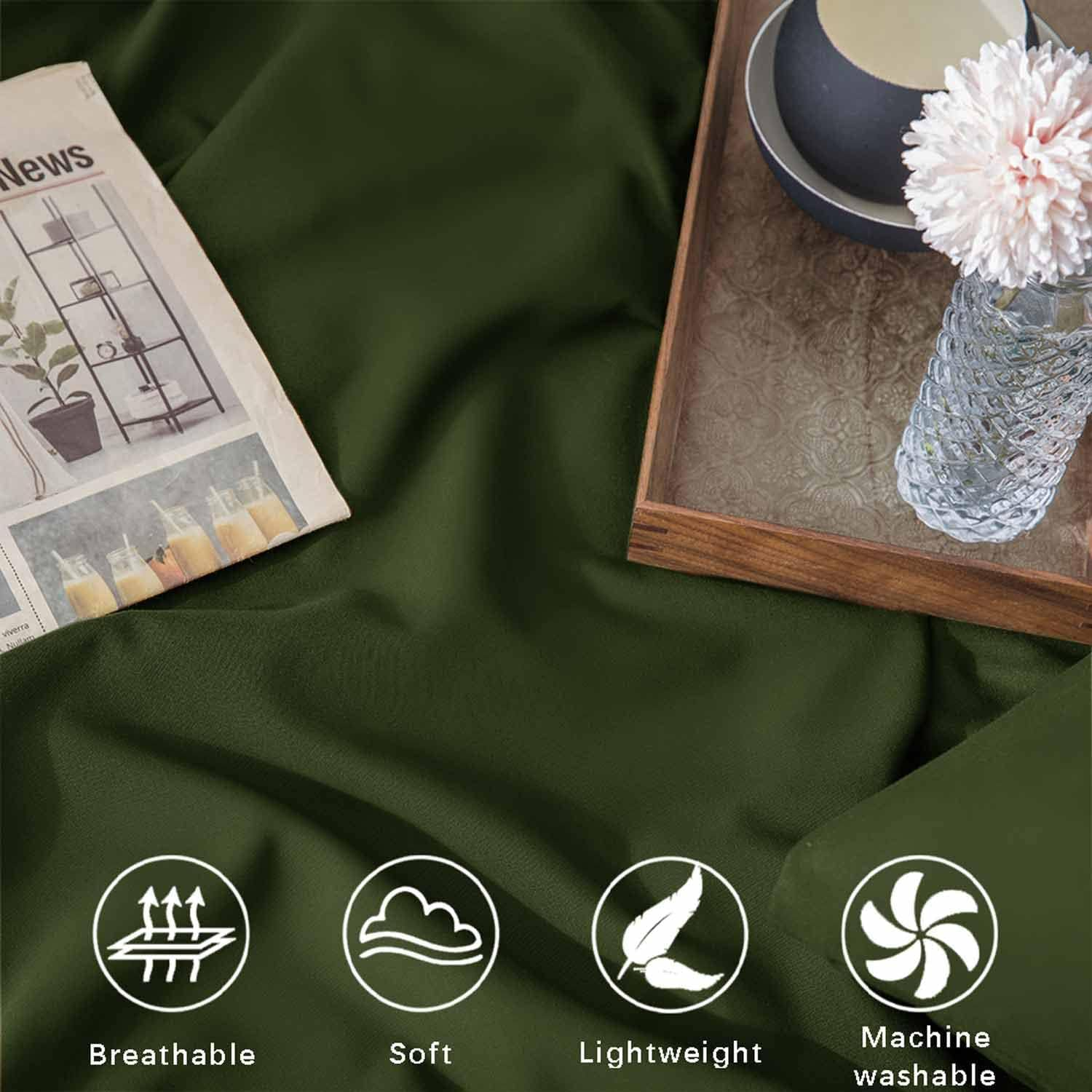 Dark Olive Green Full Comforter Set - 3 Piece Aesthetic Modern Bedding Set - All Season Farmhouse Soft & Lightweight Microfiber down Alternative Comforter Bed Set with 2 Pillow Shams for Women Men