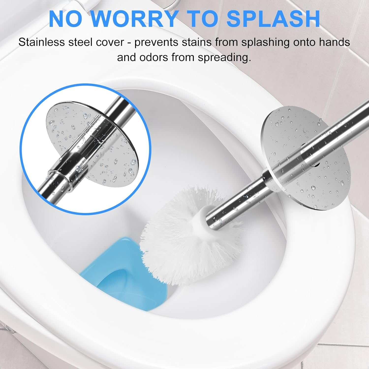 Topsky Toilet Brush, Toilet Bowl Brush and Holder, Toilet Brushes for Bathroom, Compact Toilet Bowl Cleaner Brush with Storage (White) image number 3
