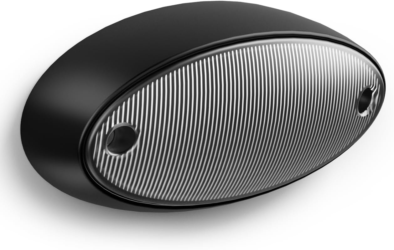 Safoner Aluminum LED RV Porch Light Exterior Oval- 1400LM Bright White & Amber Switchable Lighting, IP67 Waterproof Exterior Fixture- 12V Outdoor Light for Travel Trailer, Camper, Motorhome (White)