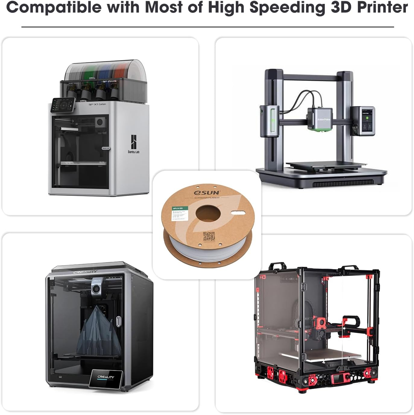 Esun Basic PLA Filament 1.75Mm, Epla 3D Printing Filament Dimensional Accuracy +/- 0.03Mm, 1KG Spool (2.2 LBS) Compatible with Most 3D Printer,Grey image number 5