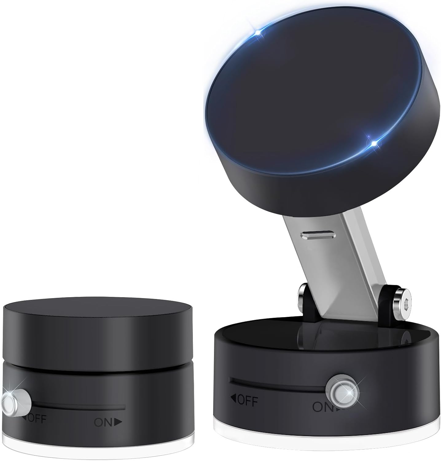 ROUMAYMAY Car Phone Holder Vacuum Suction Mount, Foldable Cup Retractable Adjustable Strong Magnetic for Cell Phone Stand on Dashboard Vent Windshield Car/Travel/Desktop, Black image number 5