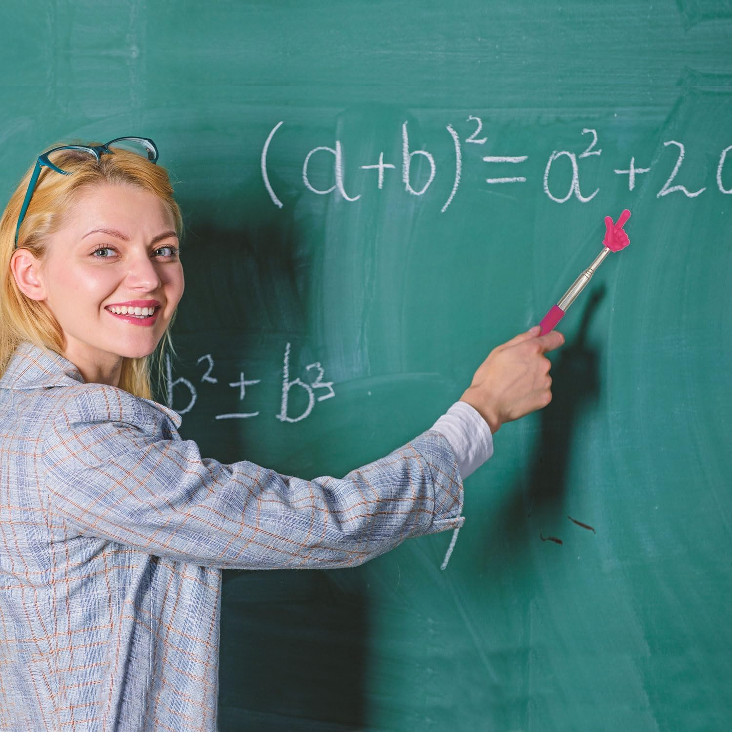 Dohia Retractable Pointer for Classroom Telescopic Teachers Pointer Extendable Hand Pointer Finger Pointer Stick Mini Retractable Classroom Pointer for Elementary School Kindergarten D2-YDZDB (Pink) image number 3