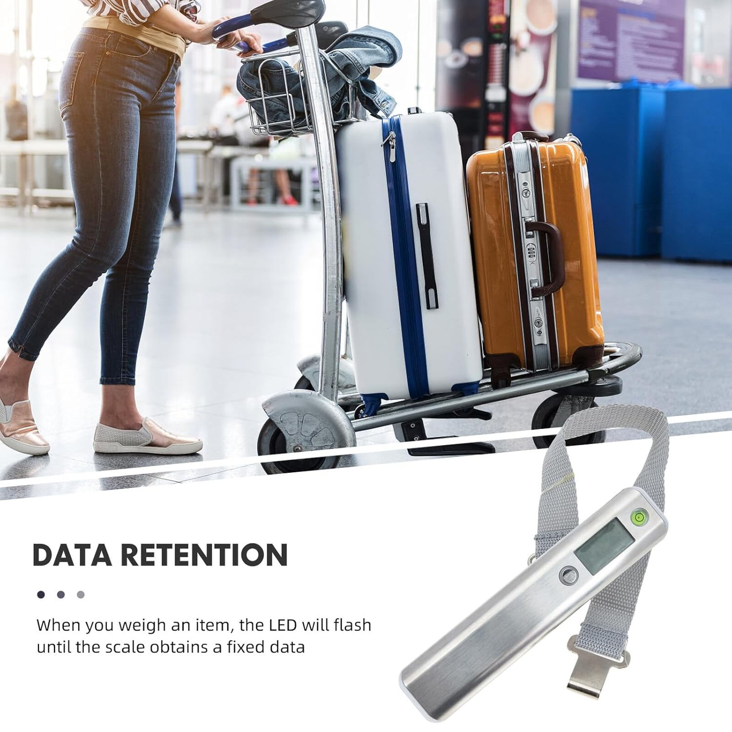 Abaodam Electronic Luggage Scale Portable Digital Weighing Scale for Travel Suitcase Bag Measuring Tape Accurate Weight Measurement image number 1