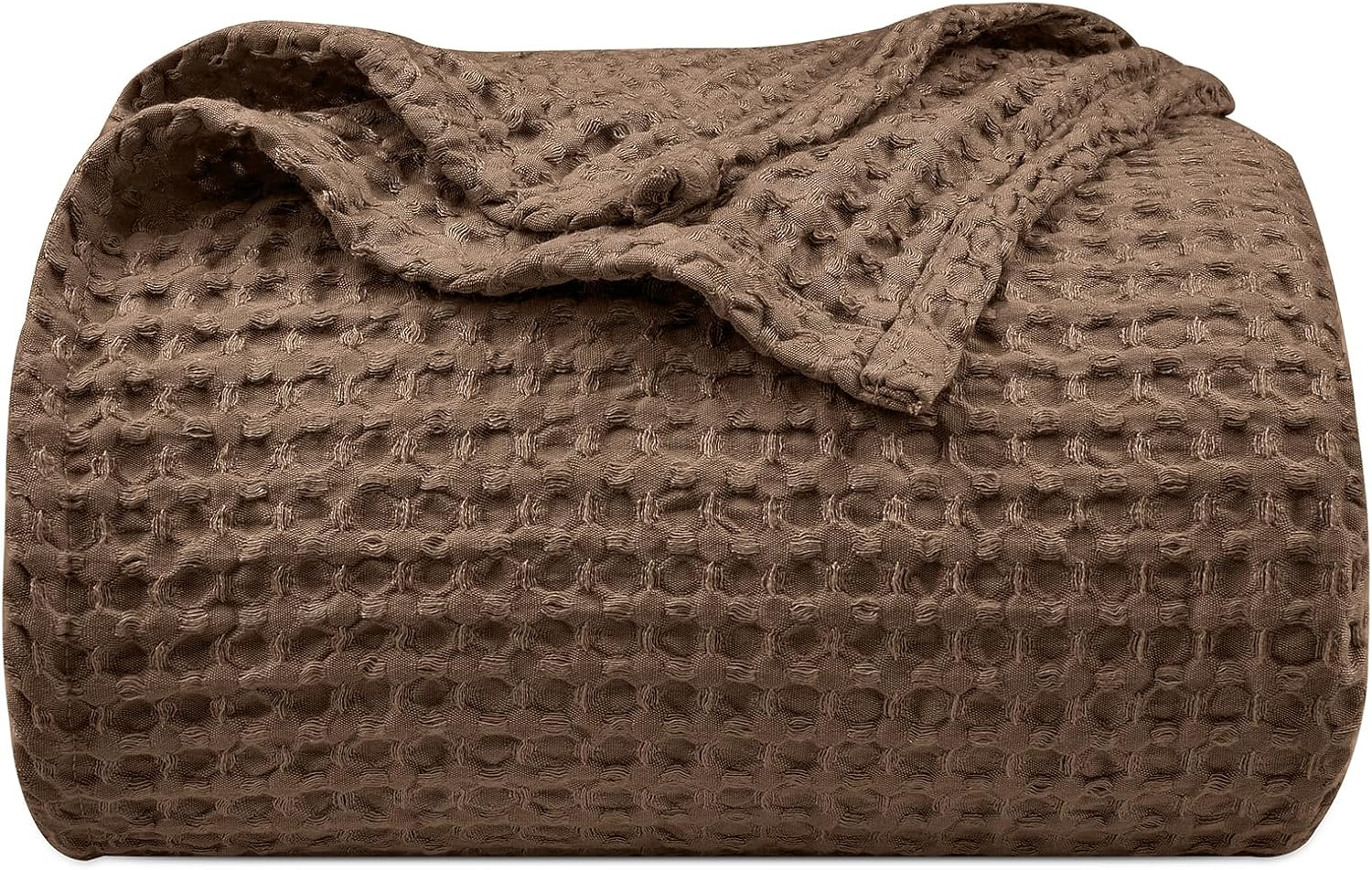 PHF Ultra Soft Waffle Weave Throw Blanket 50"X 60"- Washed Lightweight Breathable Cozy Woven Blanket for Bed - Aesthetic Decor for Couch Bedding Sofa Home Car - Light Khaki/Linen