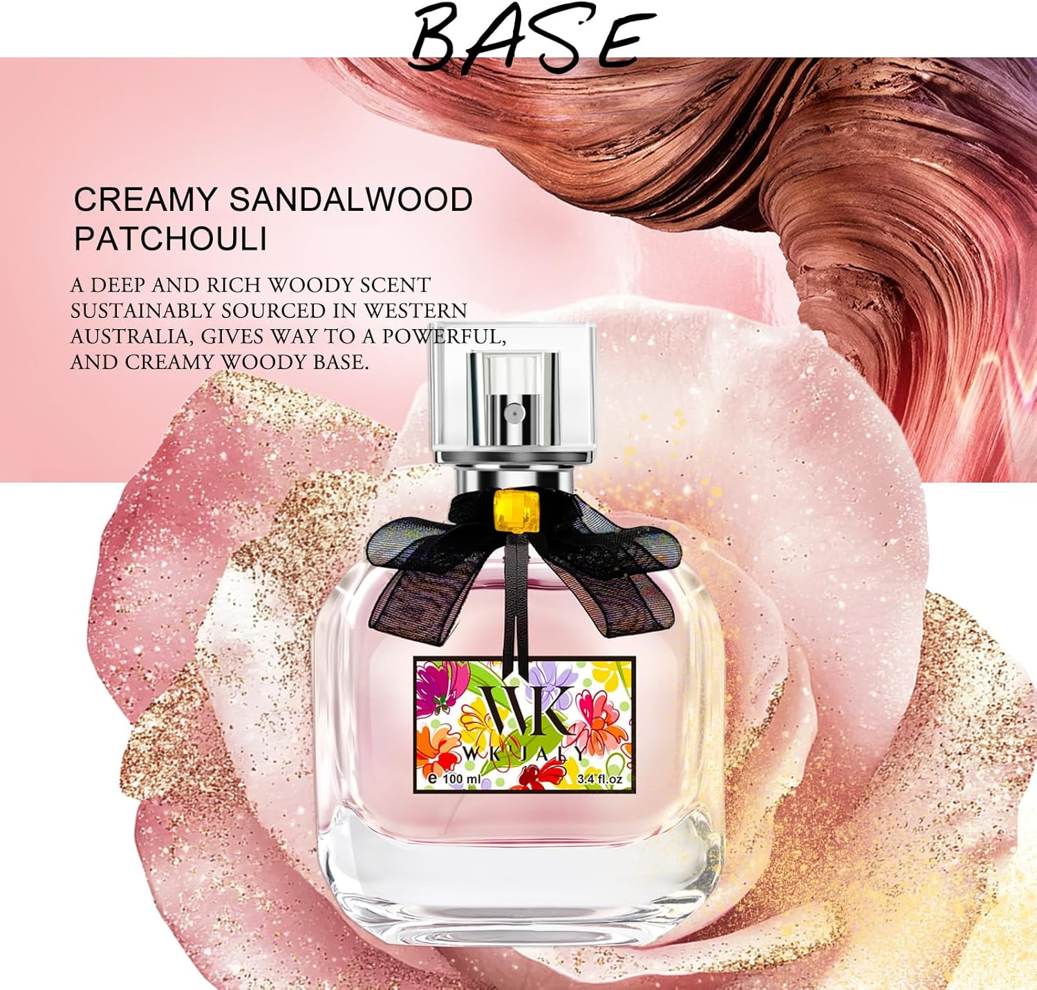 WK JALY Floral Drunk Eau De Parfum Spray, Women'S Perfume, with Notes of Rose, Sandalwood, Long Lasting Fruity Fragrance, 100Ml