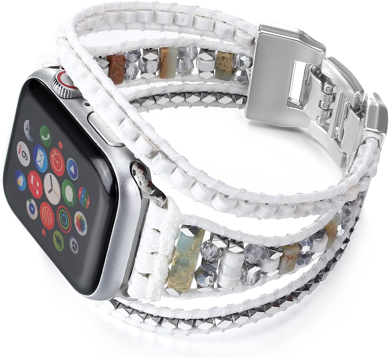 CHARMINGO Boho Band Compatible with Apple Watch Band Beaded Bracelet for Women Men 38Mm/40Mm/41Mm 42Mm/44Mm/45Mm/49Mm - Wrap Apple Watch Strap for Iwatch Band Series 9 8 7 6 5 4 3 2 1 SE Ultra 2 image number 7