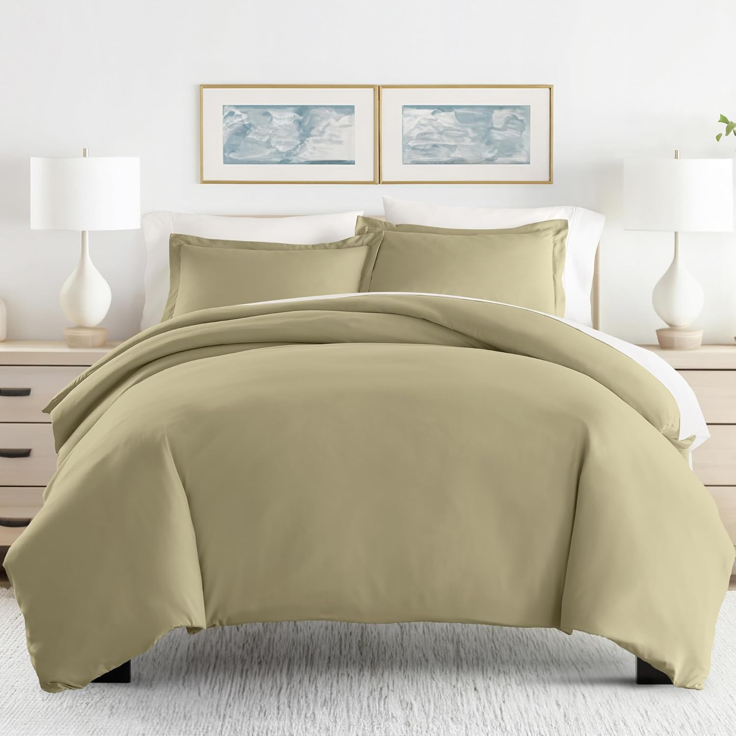 Linen Market Premium Ultra Soft 3 Piece Duvet Cover Set Full/Queen Light Blue image number 4