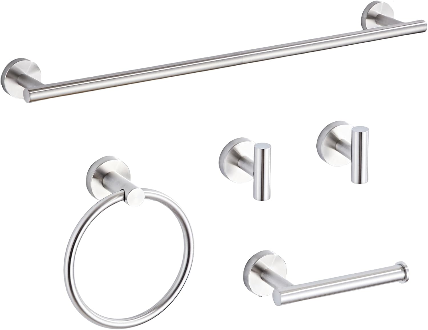 Chrome Bathroom Hardware Set 5 Piece with Towel Racks for Bathroom, SUS304 Stainless Steel Bath Towel Bar Set, 24 Inch Wall Mounted Accessories Kit&hellip;