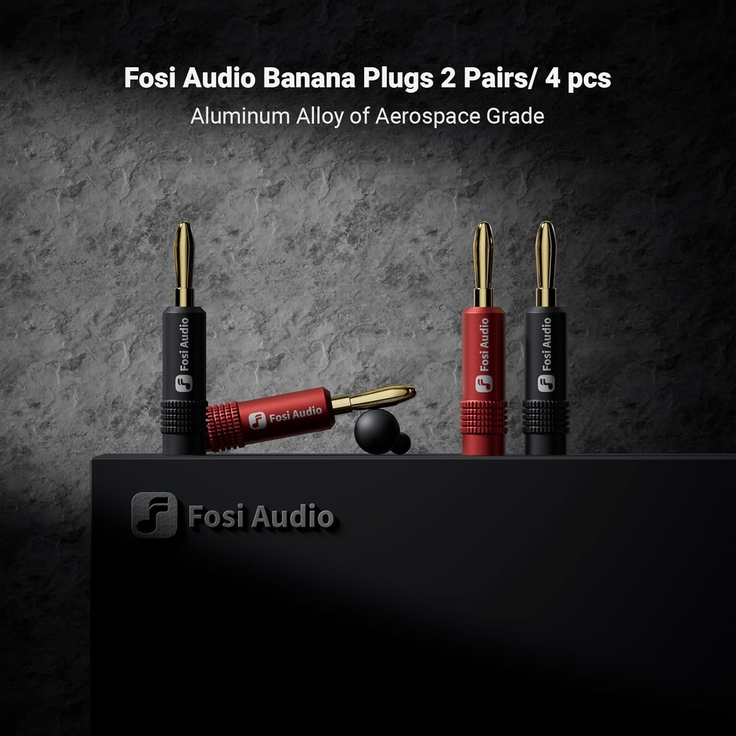 Fosi Audio Banana Plugs 2 Pairs / 4 Pcs - Gold Plated Speaker Plugs for Mini Hifi Stereo Audio Receiver Amplifier for Home Bookshelf/Computer/Desktop Passive Speakers image number 3
