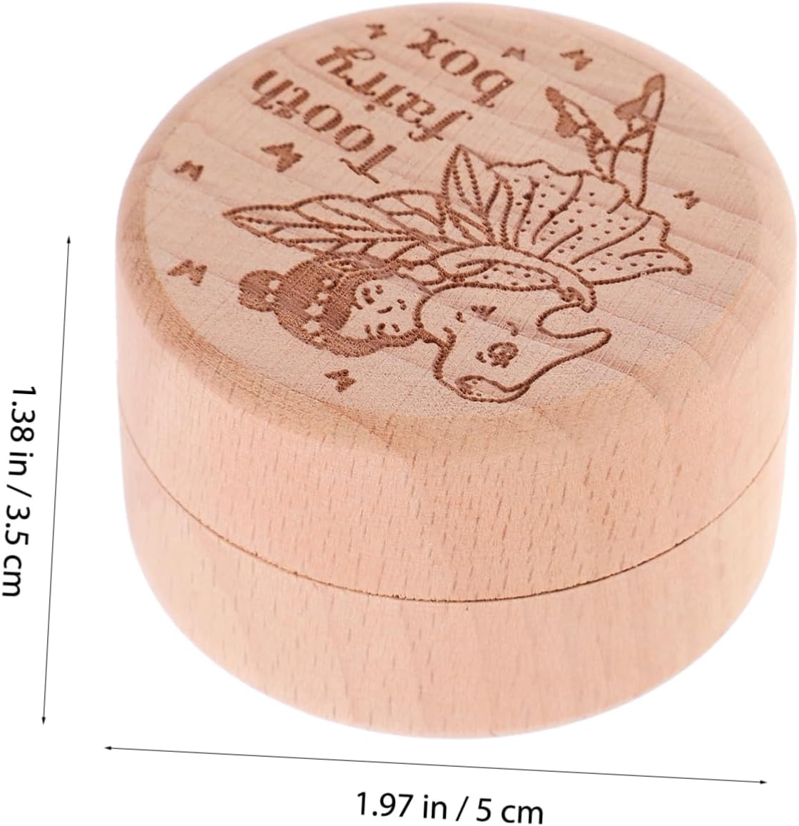 1Set Wooden Teeth and Hair Keepsake Organizer Natural Beech Storage Box for Childhood Memories for Newborns and Boys and Girls image number 3