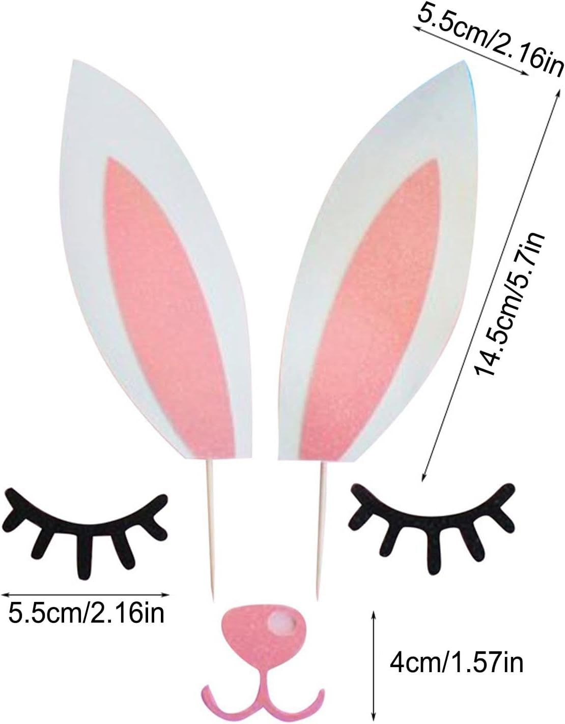 Antler Cake Topper - Cake Topper Cake Decoration Rabbit Ears Antler - Cake Dessert Toppers Cake Decorating Supplies Safe for Wedding Christmas image number 5