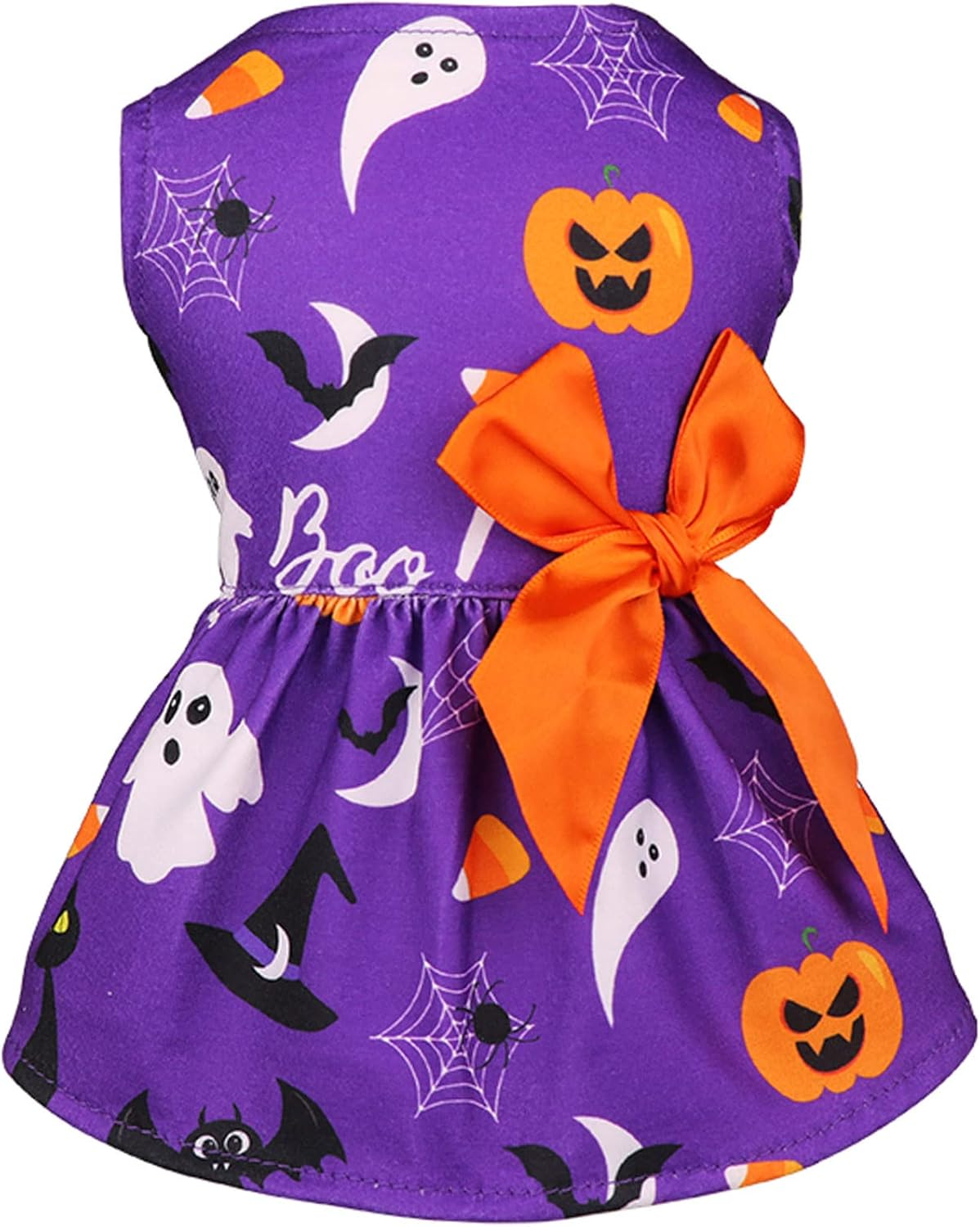Dog Halloween Costumes Girl Dog Halloween Dress Stretchy Funny Dog Costumes Puppy Clothes with Bowtie Dog Outfit for Small Dogs Cats Puppy(L)