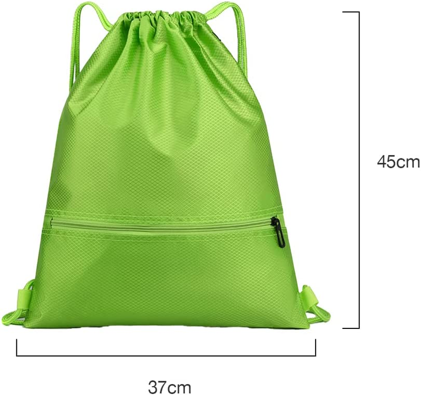 Drawstring Bag, Waterproof Drawstring Bag for Sports and Fitness, Swimming Bag for Men, Women and Children, String Bag with Zipper image number 2
