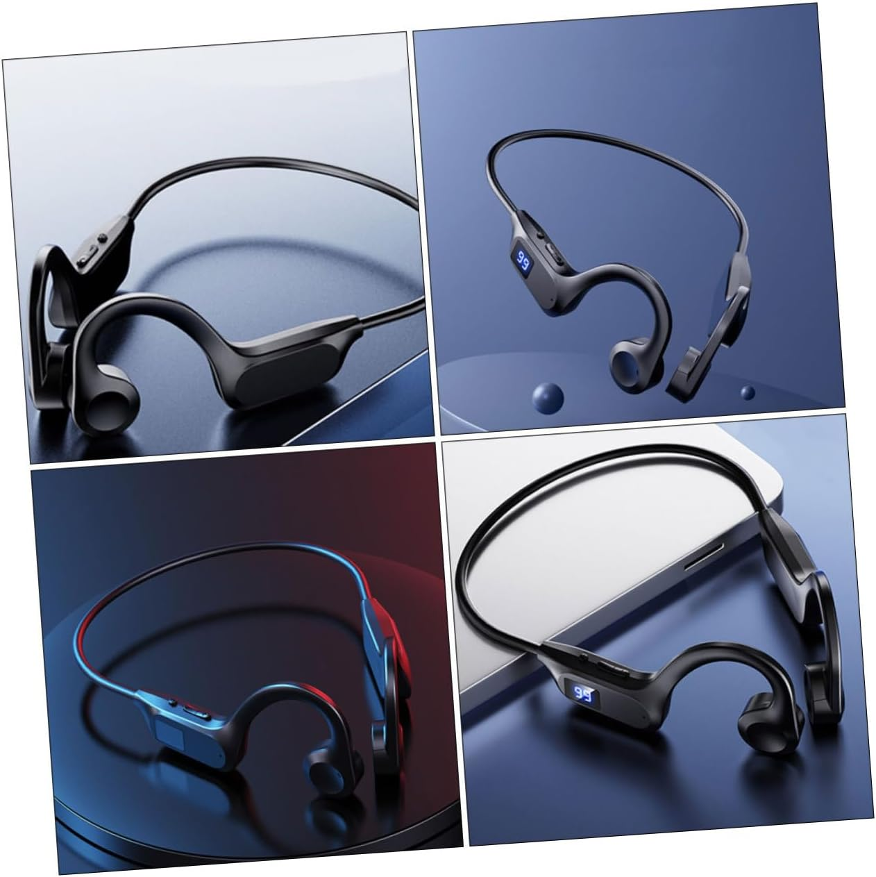 OKUMEYR Running Earphones Neck Hanging Wireless Earphones Rechargeable Headphones for Men Lightweight Design image number 2